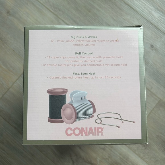 Conair Big Curls and Waves Jumbo Ceramic Hot Rollers 1 1/2 Inch - Pink - Picture 4 of 14